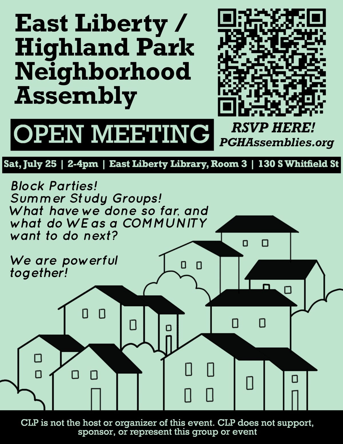 East Liberty/Highland Park Meeting July 25th