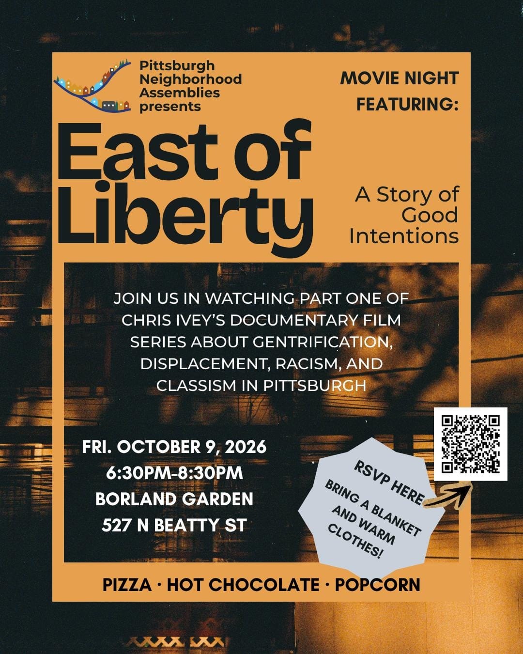 East of Liberty Screening in Borland Gardens